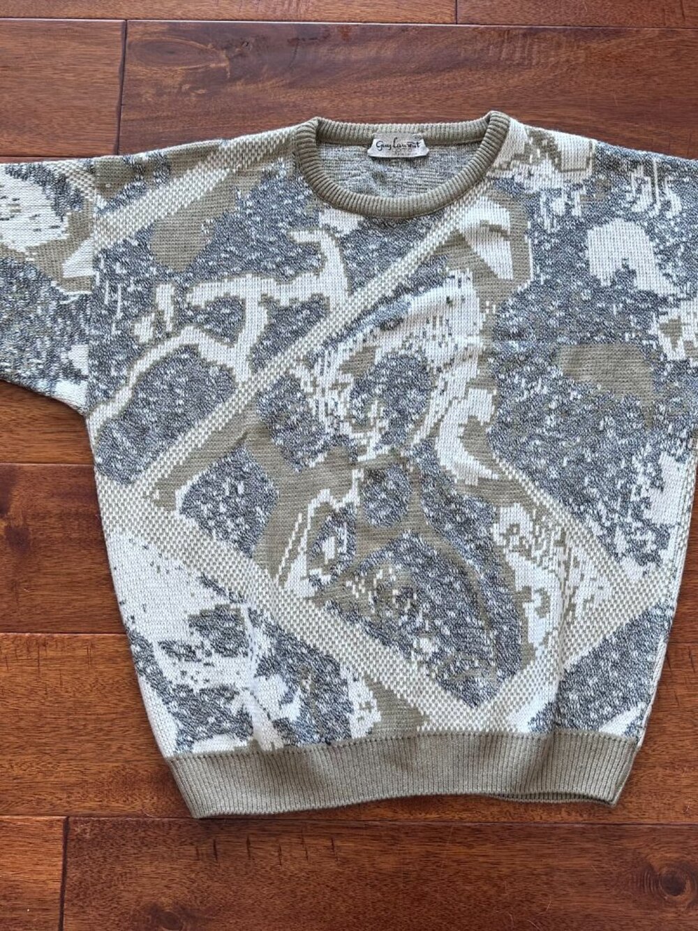 Vintage 80s Uomo Guy Laurent Knitted Crewneck Sweater Mens Medium Canada